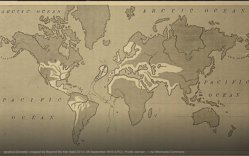Map of the Atlantean Empire, from Ignatius Donelly's Atlantis: the Antediluvian World, 1882. — related to Atlantis — Lost Advanced Civilization