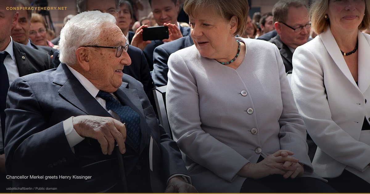 Bilderberg Group Conspiracy (1954) — Chancellor Merkel greets Henry Kissinger