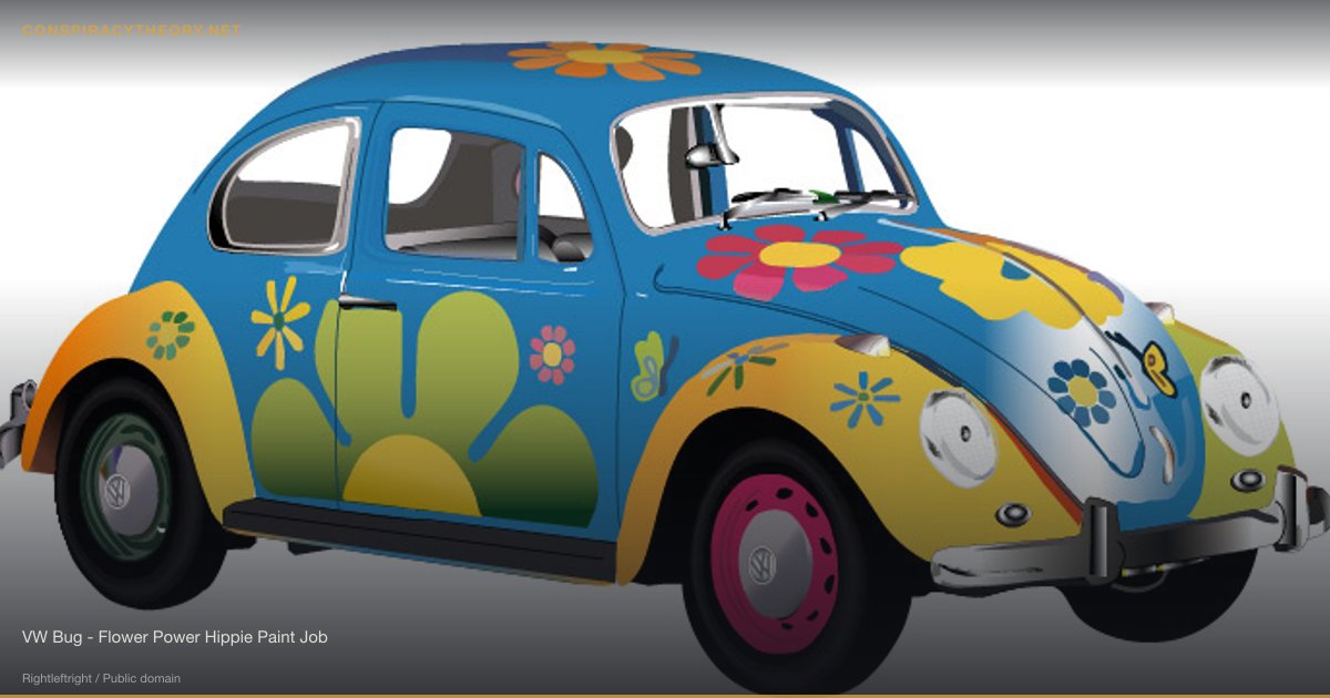 CIA Plot to Kill JFK (1963-11-22) — VW Bug - Flower Power Hippie Paint Job