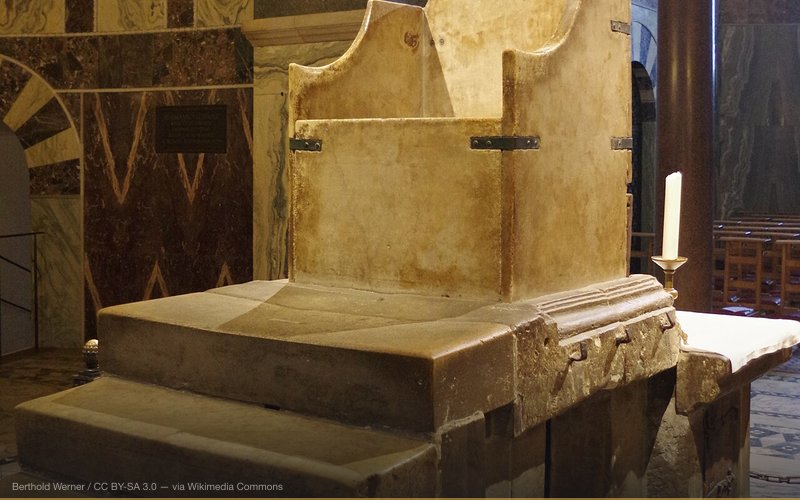 Aachener Dom, Karlsthron — related to Dark Ages Were Fabricated / Never Happened