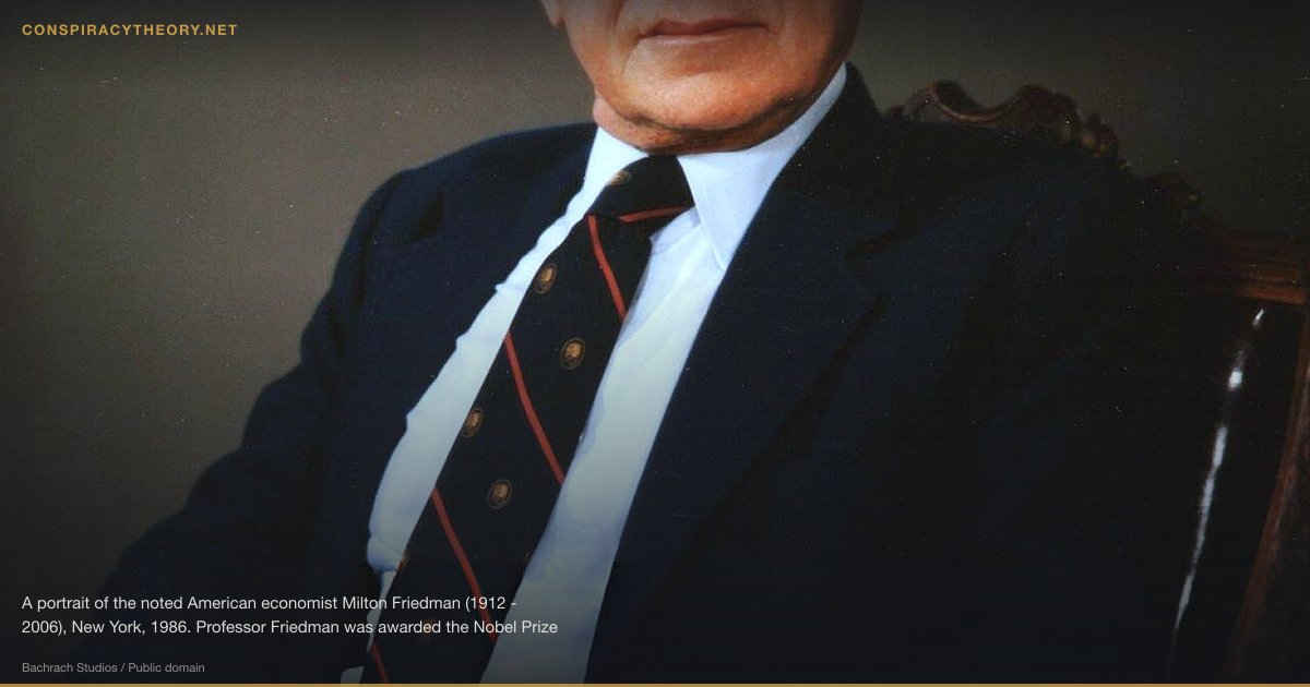 Federal Reserve Dollar Debasement / Inflation Tax (1914) — A portrait of the noted American economist Milton Friedman (1912 - 2006), New York, 1986. Professor Friedman was awarded the Nobel Prize in Economic Sciences in 1976.