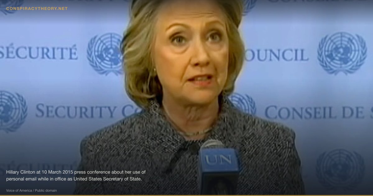 Frazzledrip Conspiracy Theory (2018) — Hillary Clinton at 10 March 2015 press conference about her use of personal email while in office as United States Secretary of State.