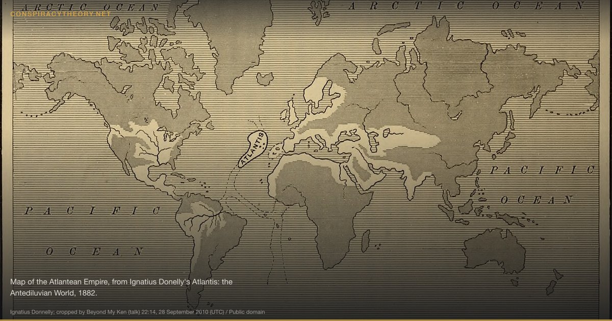 Graham Hancock — Lost Advanced Civilization Theory (1995) — Map of the Atlantean Empire, from Ignatius Donelly's Atlantis: the Antediluvian World, 1882.