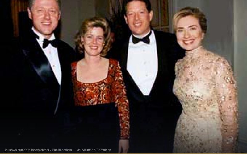 From left to right, US president Bill Clinton, Tipper Gore, US Vice President Al Gore, first lady Hillary Rodham Clinton. — related to Heavy Metal Backward Masking / Satanic Messages
