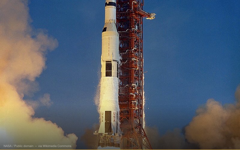 The Apollo 11 Saturn V rocket launch vehicle lifts-off with astronauts Neil A. Armstrong, Michael Collins and Edwin E. Aldrin, Jr., at 9:32 a.m. EDT July 16, 1969, from Kennedy Space Center's Launch Complex Pad 39A. — related to Mars Face & Anomalies Cover-Up
