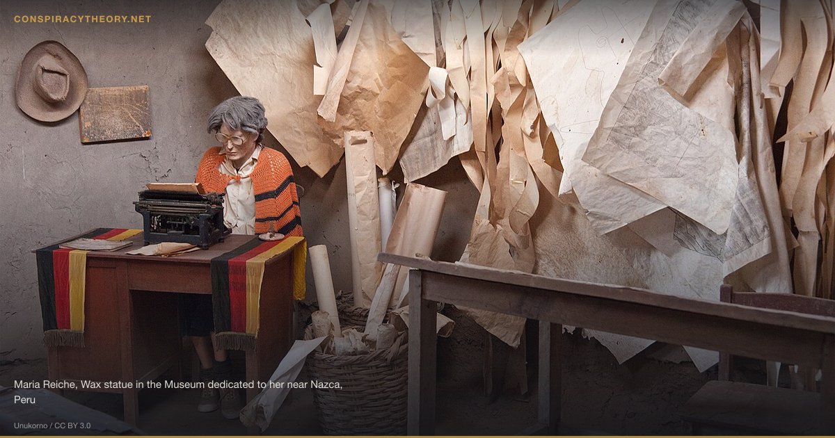Nazca Lines — Alien Landing Strips (200 BCE) — Maria Reiche, Wax statue in the Museum dedicated to her near Nazca, Peru