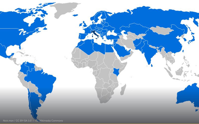 Map of international trips made by Silvio Berlusconi as Prime Minister of Italy. — related to P2 Lodge — Italy's Masonic Shadow Government