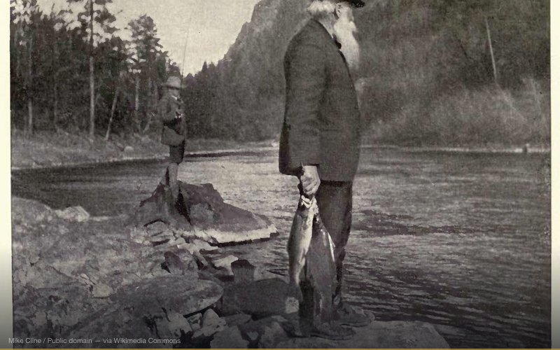 Photo of John Burrough's Fishing from Burroughs, John (1906) Camping & Tramping with Roosevelt, Category:New York: Houghton Mifflin Company, pp. 50 — related to The Rendlesham Forest Incident