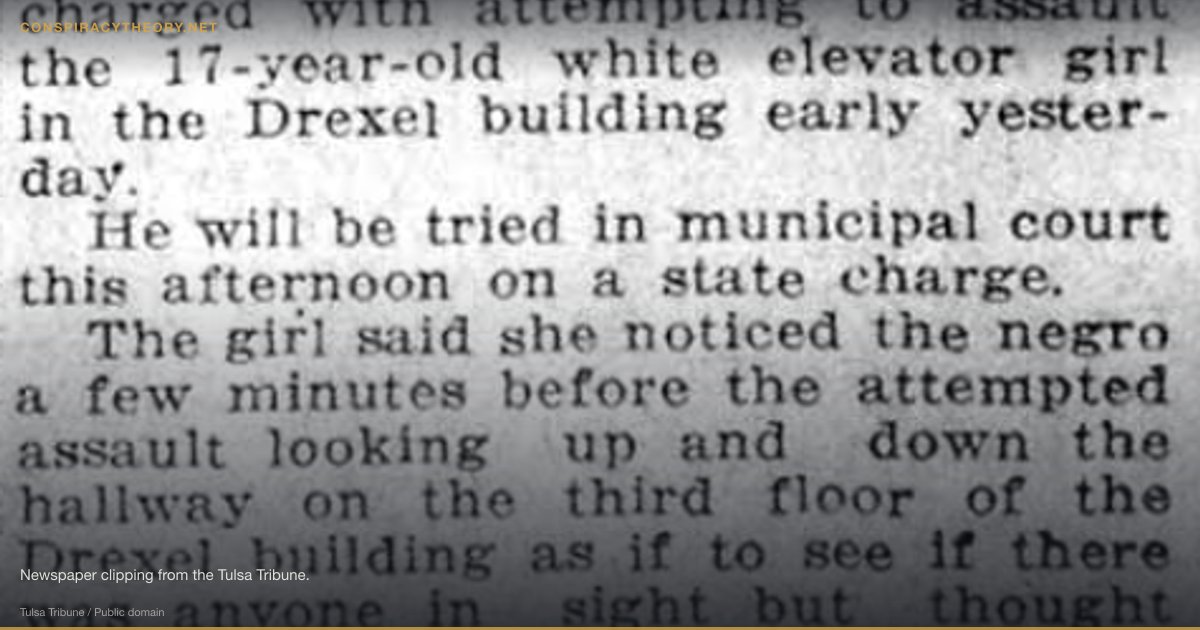 Tulsa Race Massacre — Suppressed for 75 Years (1921) — Newspaper clipping from the Tulsa Tribune.