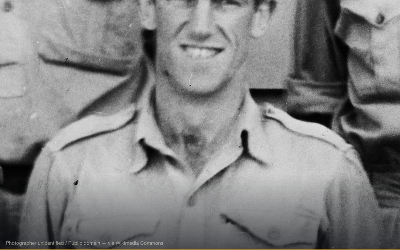 Edmund Hillary in Air Force uniform at Delta Camp near Blenheim, New Zealand, between 1939–45. — related to Yeti / Abominable Snowman --- Himalayan Cryptid