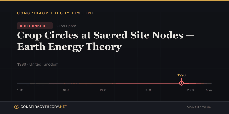 Crop Circles at Sacred Site Nodes — Earth Energy Theory — Conspiracy Theory Timeline 1990, United Kingdom