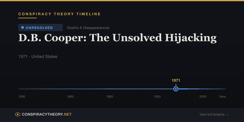 D.B. Cooper: The Unsolved Hijacking — Conspiracy Theory Timeline 1971, United States