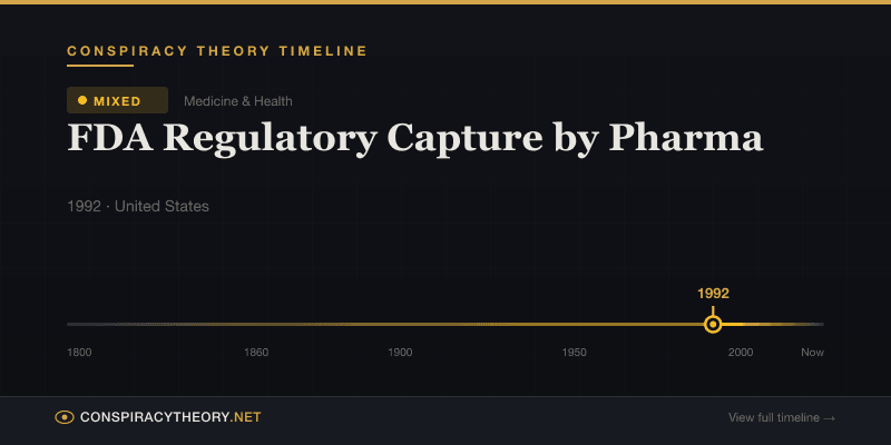 FDA Regulatory Capture by Pharma — Conspiracy Theory Timeline 1992, United States