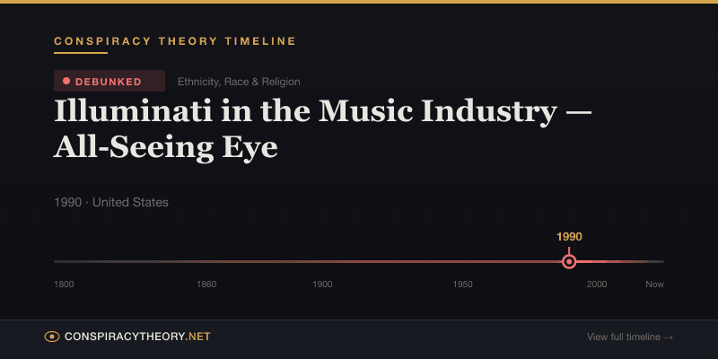Illuminati in the Music Industry — All-Seeing Eye — Conspiracy Theory Timeline 1990, United States