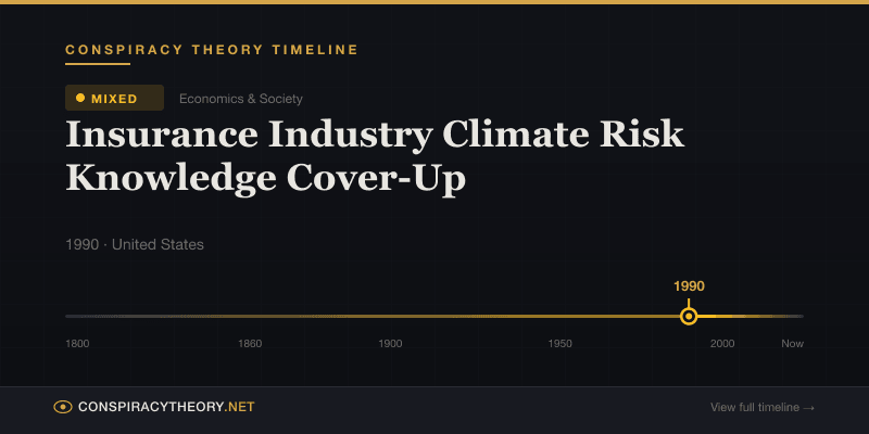 Insurance Industry Climate Risk Knowledge Cover-Up — Conspiracy Theory Timeline 1990, United States