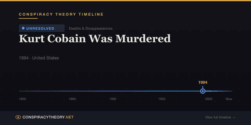 Kurt Cobain Was Murdered — Conspiracy Theory Timeline 1994, United States