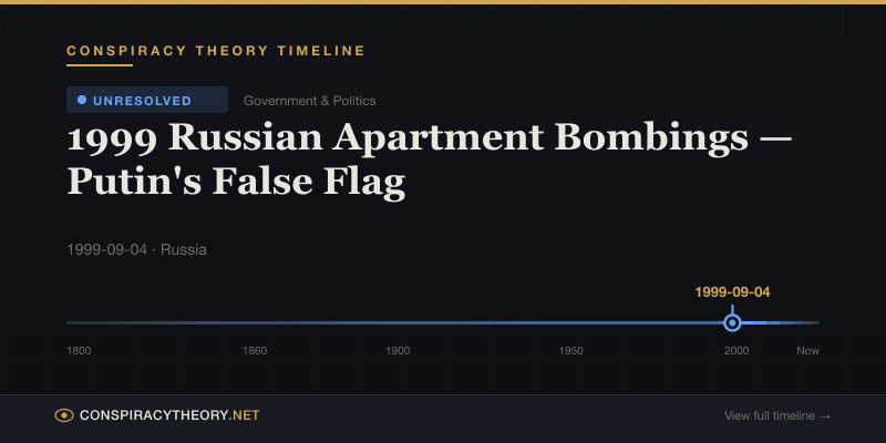 1999 Russian Apartment Bombings — Putin's False Flag — Conspiracy Theory Timeline 1999-09-04, Russia